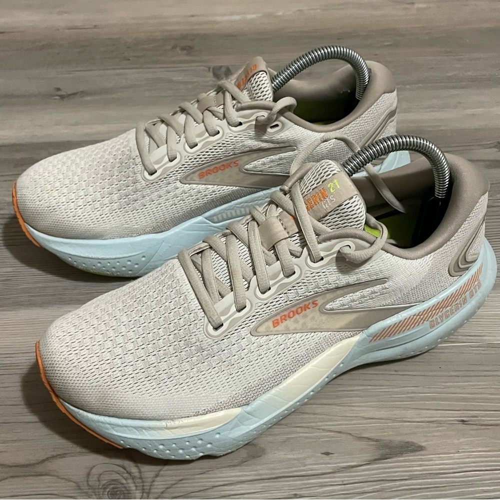 Brooks Women's Neutral Running Shoes in Beige, Light Blue, Orange
